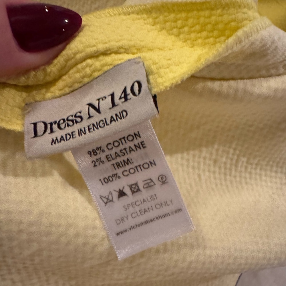 Victoria Beckham Yellow Sleeveless Sheath Dress US 6 UK 10 Summer Cocktail Party - Picture 6 of 16
